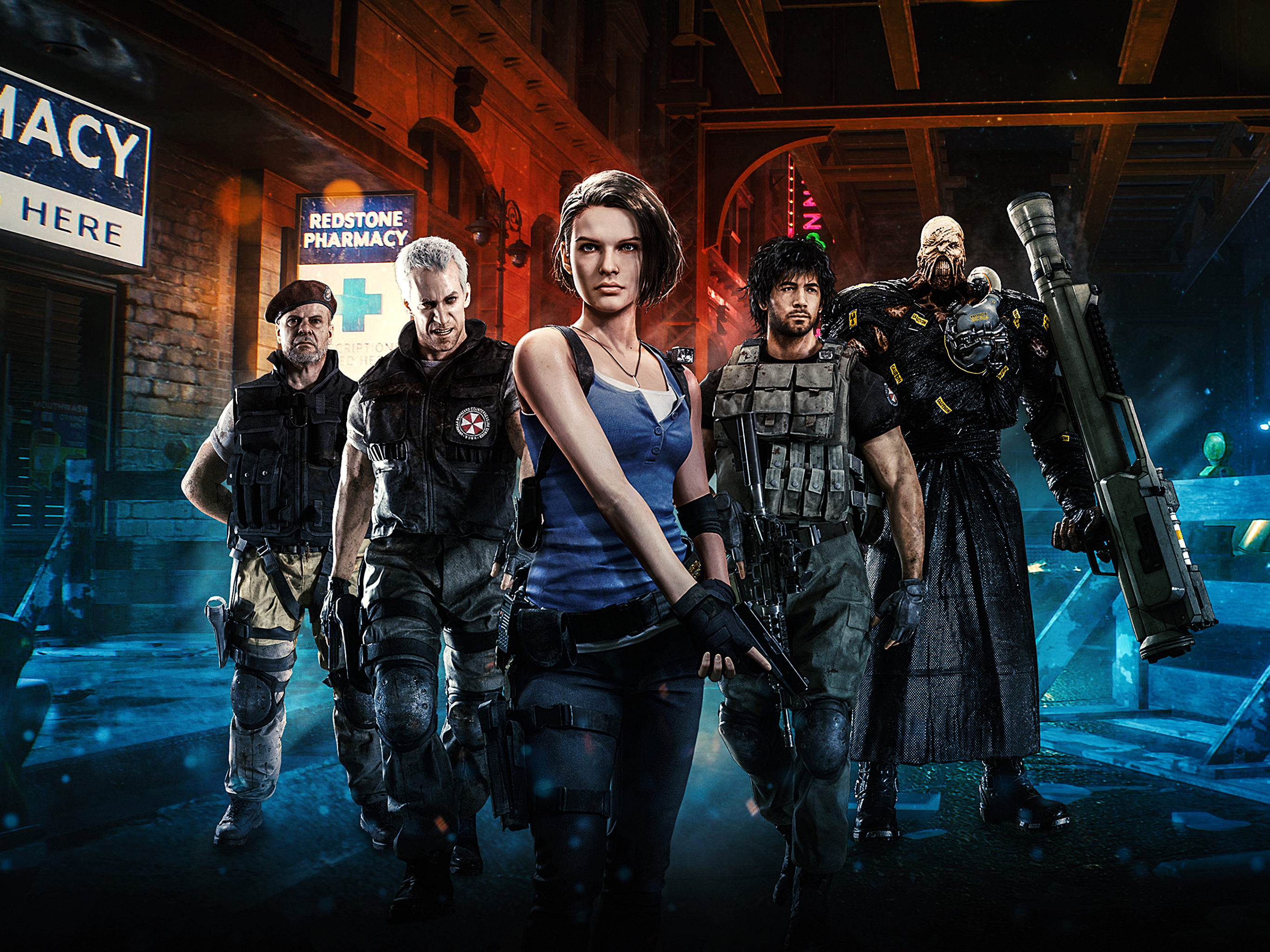 Characters from the RE3 remake
