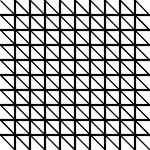 An infinte tiling of squares with lines through them making triangles