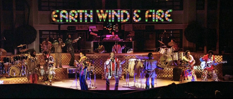 Earth Wind and Fire on stage.