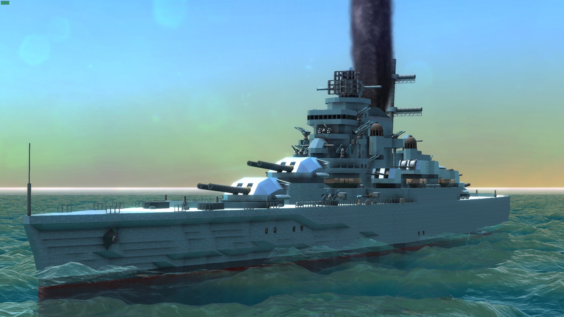 Picture of a battleship designed ingame
