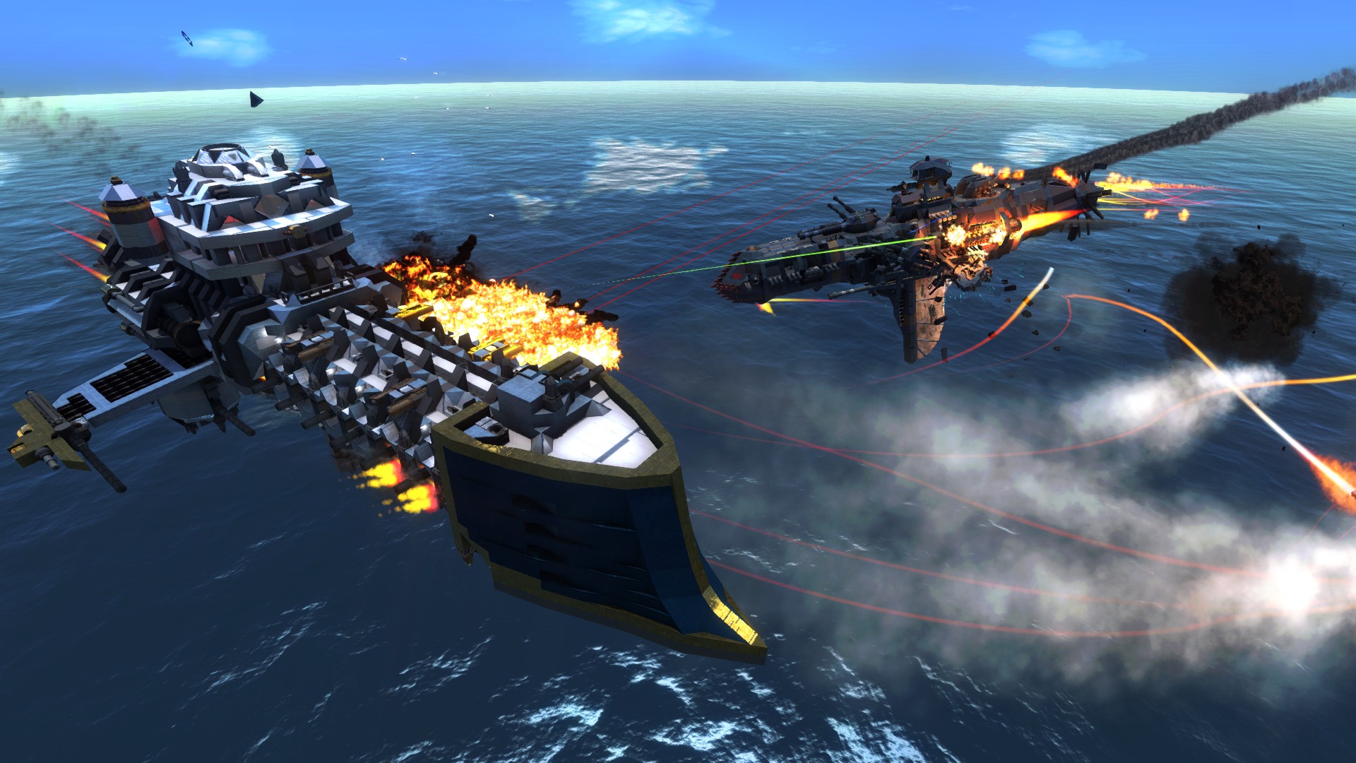 Picture of a two airships fighting ingame